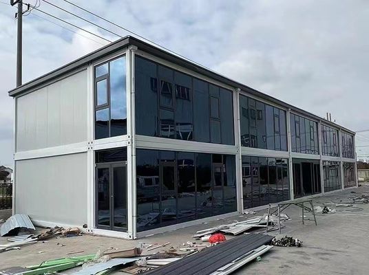 20FT / 40FT настраиваемый стеклянный занавес стены стальной сэндвич панель съемный контейнерный дом для ваших требований клиентов