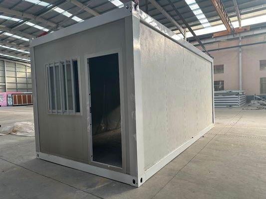 20ft 40ft Steel Frame Folding Container House с водонепроницаемым огнеупорным Rock Wool Sandwich Panel портативный и опциональный