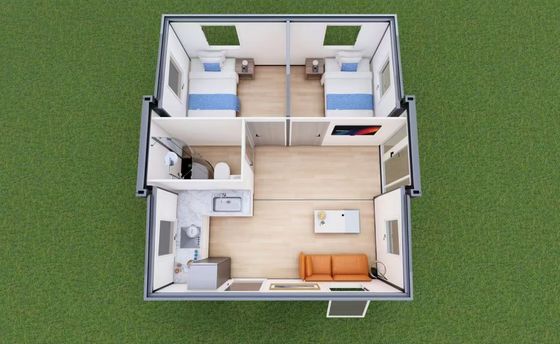 20 40 футов расширяемые модульные дома с готовой конструкцией подвижный дом с оцинкованным стеклянным листом шерстяной стеновой панелью