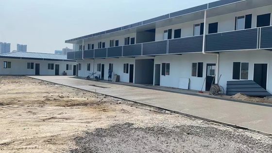 Дом с двумя этажами строительная площадка Синий Белый Быстрый сборный дом Комплект окна Алюминиевые окно дома Польша