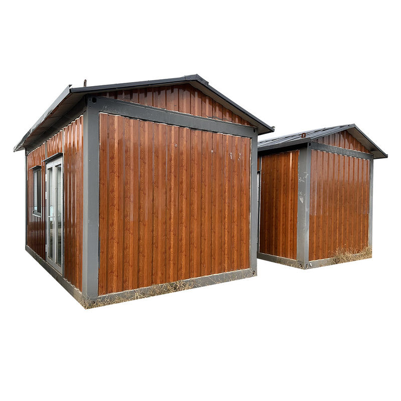 Стальной изготовленный стабильный деревянный зерно Prefab Container House Flat Pack в нескольких размерах с дополнительными стенками и крышей сэндвич-панель